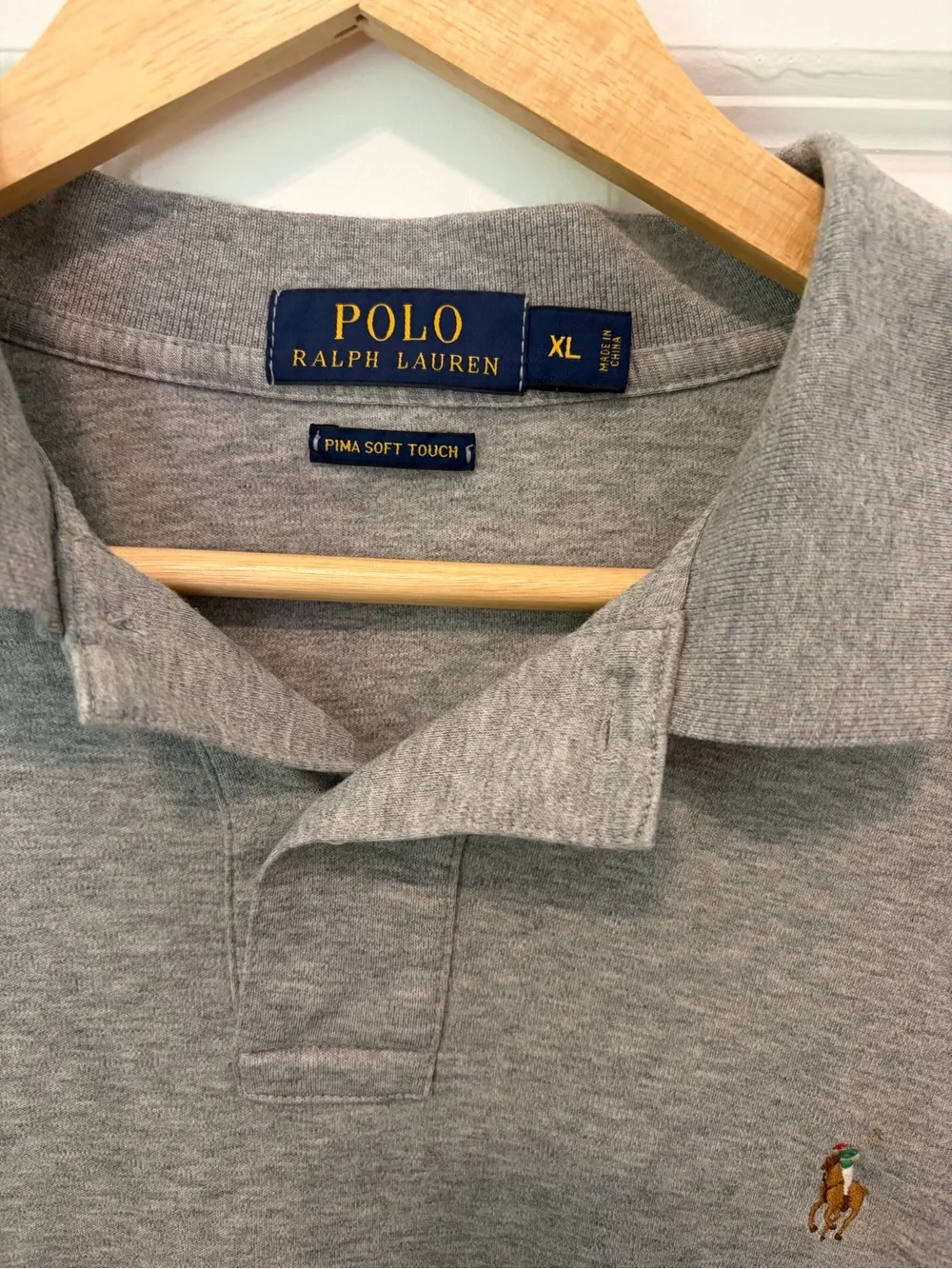 Ralph Lauren Men’s Grey Polo Shirt with Embroidered Logo